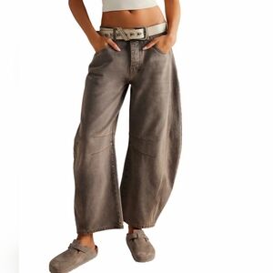Free People "Lucky You" Barrel Jeans- In Archive Gray TIKTOK FAMOUS!!